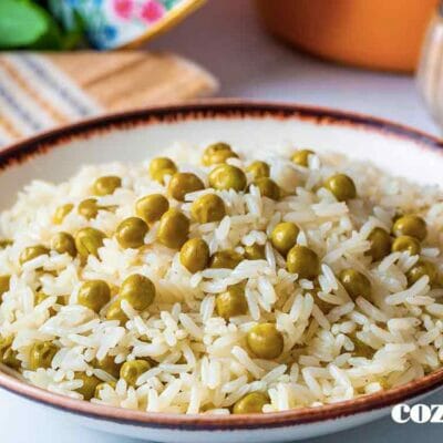 Arroz com vegetais verdes