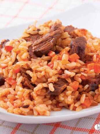 arroz com carne seca