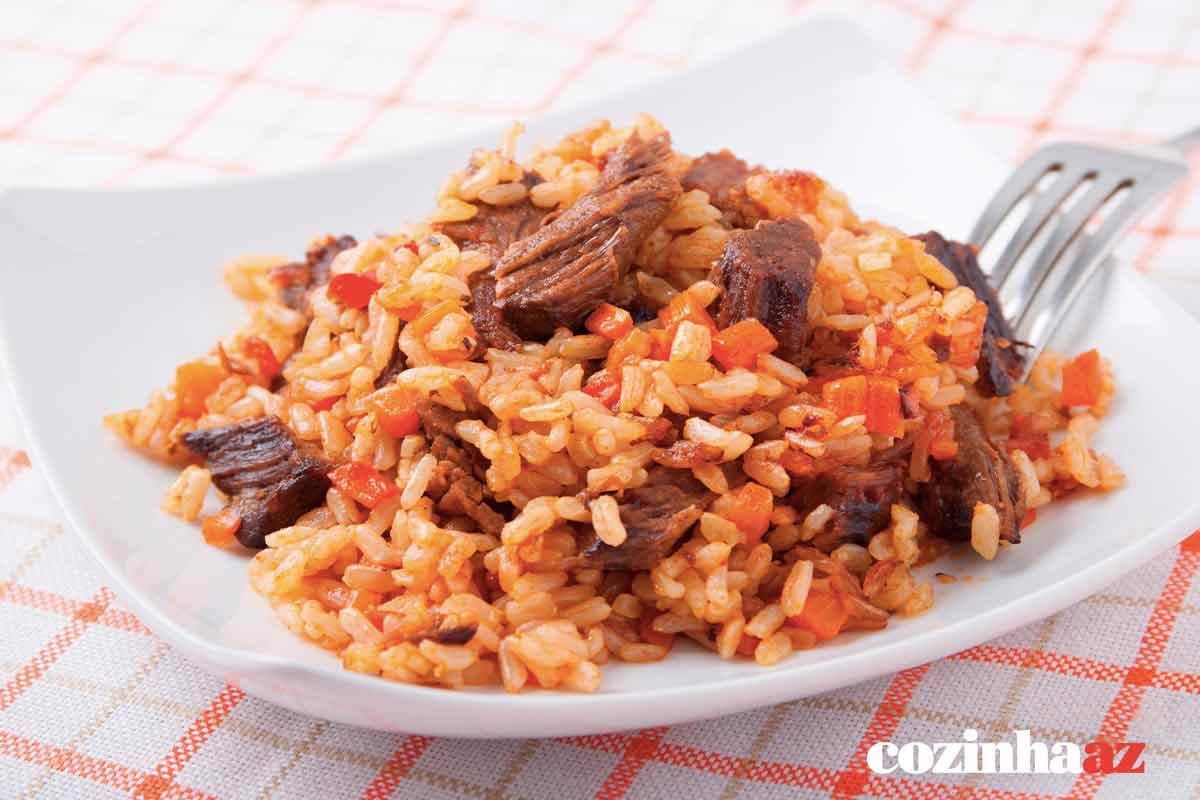 arroz com carne seca